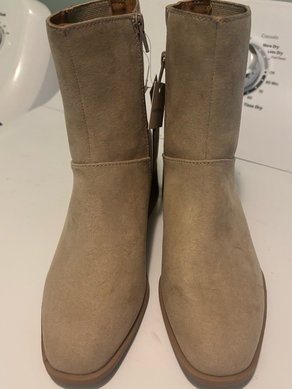 Women’s Suede Memory Foam Ankle Boot in Taupe